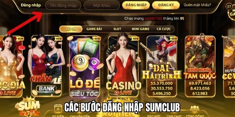 Quy trình đăng nhập vào tài khoản Sumclub ngay tại website